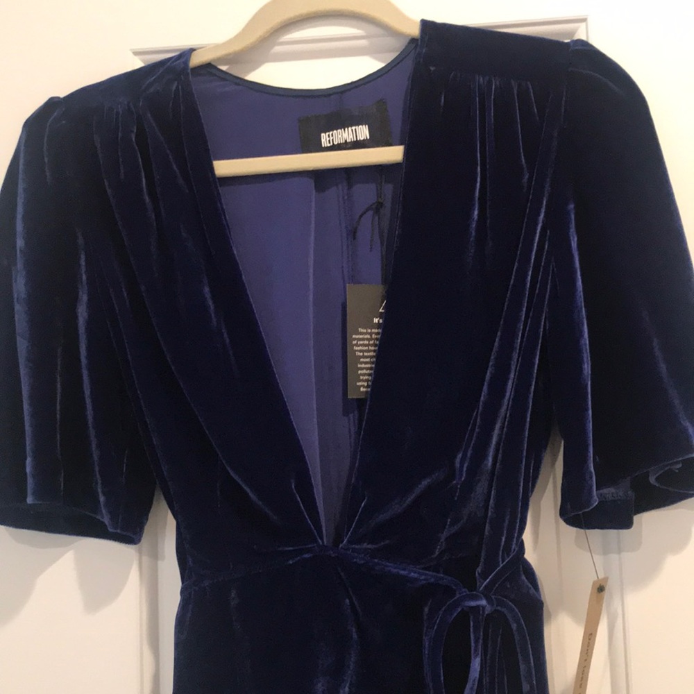 Reformation wrap around velvet blouse